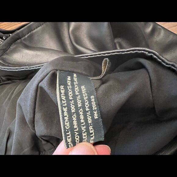 EUC 1980s Harvé Benard Straight Leg Leather Pants Vintage High Waist Size 12 PL - Picture 6 of 9